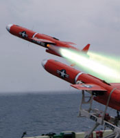 Missiles firing off ship